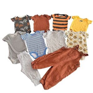 Baby Boy Bundle Lot Set 10PC Size 6M Onesies Pants Overall Jumpsuit